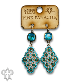 Rounded diamond shape earring with Austrian crystal - Boutique Bella BellaEarrings