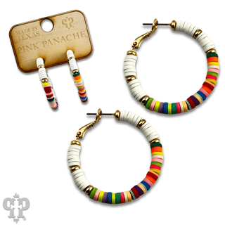 Rubber disc bead hoop earring, last call - Boutique Bella BellaEarrings