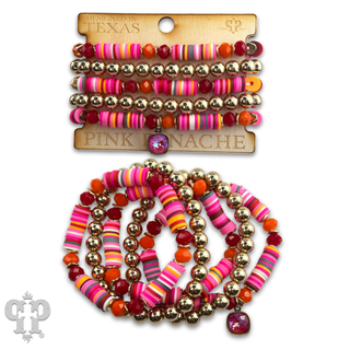 Rubber heishi bead bracelet with Austrian crystal - Boutique Bella BellaBracelets