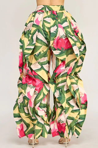 Ruffle Runway Joggers - Floral - Boutique Bella BellaJoggers