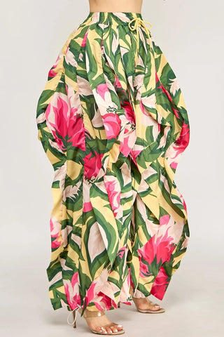 Ruffle Runway Joggers - Floral - Boutique Bella BellaJoggers