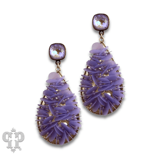 Ruffled sequin earring with Austrian crystal - Boutique Bella BellaEarrings