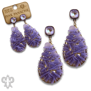 Ruffled sequin earring with Austrian crystal - Boutique Bella BellaEarrings