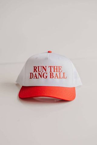 Run the Dang Ball Vintage Embroidered Trucker Hat - Boutique Bella BellaHats