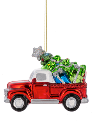 Rustic Red Truck Christmas Tree Ornament - Boutique Bella BellaChristmas Decor