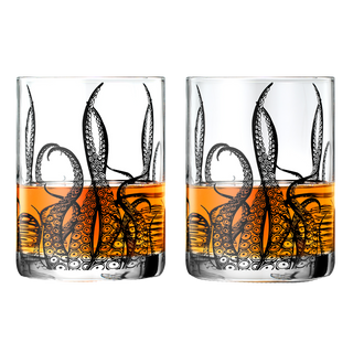 Octopus Tentacle Whiskey Glassware Set Of 2 9 Oz Handmade Craft Beer Cocktail Water Bar Rock Glass K