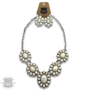 Stone flower necklace set, last call