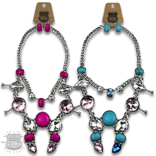 Rhinestone squash blossom necklace set - LC