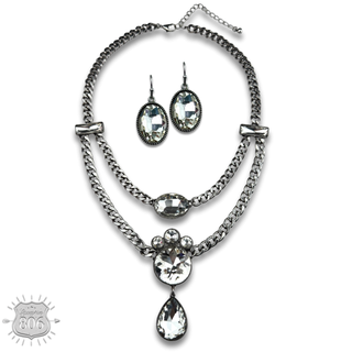 Rhinestone charmed necklace set - LC