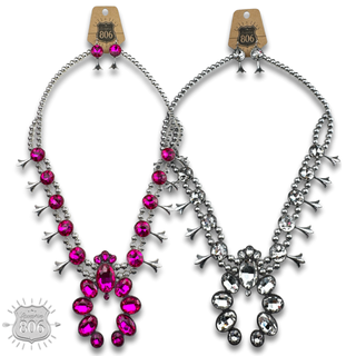 Rhinestone squash blossom necklace set - LC