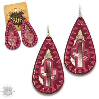 Saguaro cactus teardrop earring - LC - Boutique Bella BellaEarrings