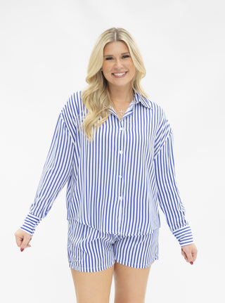 Salty Air Button - Up Blouse - Boutique Bella BellaBlouse