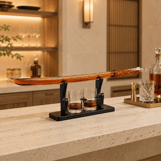 Samurai Sword Large Whiskey Wine Decanter 13 5OZ Liquor With 2 Ninja Star 10OZ Glasses Scotch Bourbo - Boutique Bella Bella
