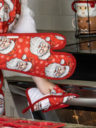 Santa Kitchen Mitt Set - Boutique Bella BellaOven Mitten Set