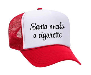 Santa Needs A Cigarette (foam) Trucker Hat - Boutique Bella BellaChristmas Hat
