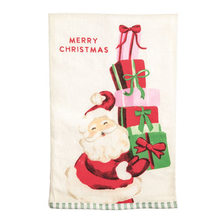 Santa With Presents Whimsy Christmas Towel - Boutique Bella BellaChristmas Kitchen Towel