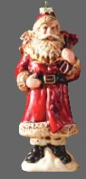 Glass Santa Ornament- 7" Assorted Styles