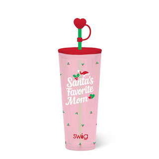 Santa's Favorite Mom Plastic Tumbler 24oz - Boutique Bella BellaTumbler