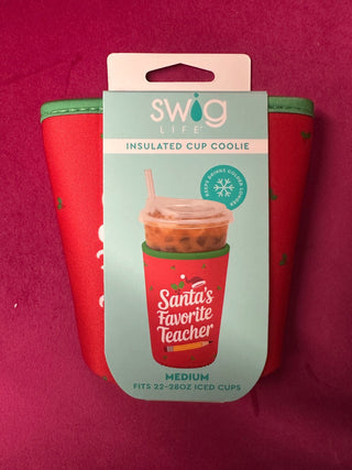 Santa's Favorite Teacher Iced Cup Coolie - Boutique Bella Bellacoolie