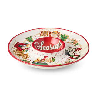 Santa's Retro Christmas Chip and Dip 13.75in - Boutique Bella BellaChristmas