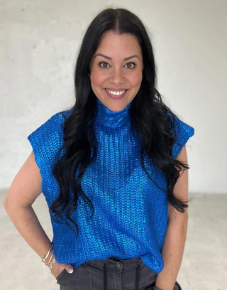 Sapphire Shine Knit Top - Boutique Bella BellaTops