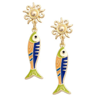 Sardine Sun Drop Earrings - Boutique Bella BellaEarrings