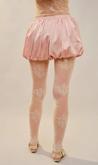 Satin Cloud Mini Shorts - Blush - Boutique Bella BellaShorts