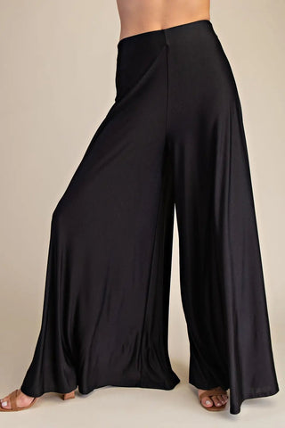 Satin Whisper Pants - Black - Boutique Bella Bellabottoms