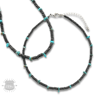 Saucer bead and stone necklace - LC - Boutique Bella BellaNecklaces