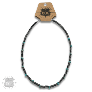 Saucer bead and stone necklace - LC - Boutique Bella BellaNecklaces