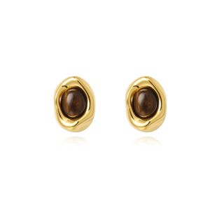 Saylor Tiger Eye Studs - Boutique Bella BellaEarrings