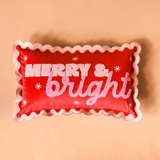 Scalloped Rectangle Throw Pillow-Merry & Bright - Boutique Bella BellaChristmas Pillow