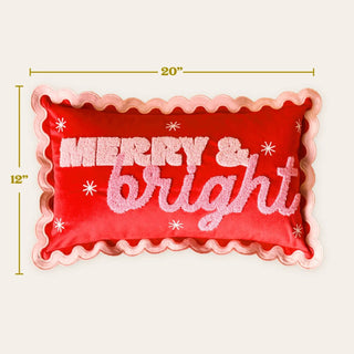Scalloped Rectangle Throw Pillow-Merry & Bright - Boutique Bella BellaChristmas Pillow