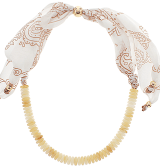 Scarf and Bead Necklace - Beige/Yellow - Boutique Bella BellaNecklaces