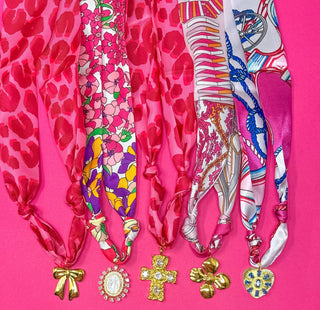 Scarf Charm Necklace - Pinks - Boutique Bella BellaNecklaces