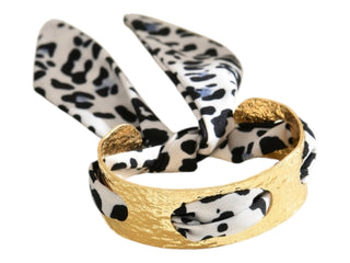 Scarf Cuff Bracelet - Leopard White - Boutique Bella BellaBracelets