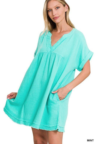 Seaglass Gauze Dress - Boutique Bella BellaDress