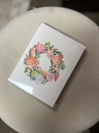Seashell Wreath Greeting Cards - Boutique Bella Bellagreeting Card