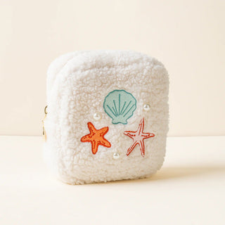 Seashells And Pearls Teddy Makeup Bag - Boutique Bella BellaMakeup Bag