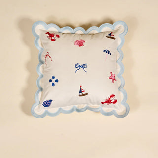 Seaside Haven Scalloped Square Throw Pillow - Boutique Bella BellaThrow Pillow