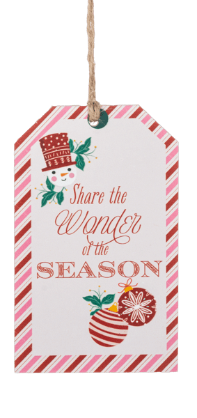Season's Greeting Tag Ornaments - Boutique Bella BellaOrnament
