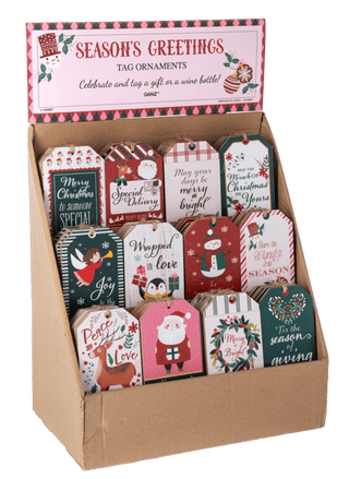 Season's Greeting Tag Ornaments - Boutique Bella BellaOrnament