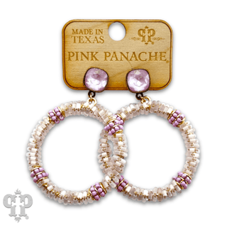 Seed and tube bead circle earring with crystals from Swarovski® - Boutique Bella BellaEarrings