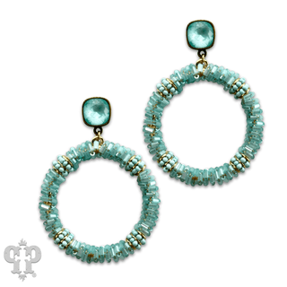Seed and tube bead circle earring with crystals from Swarovski® - Boutique Bella BellaEarrings