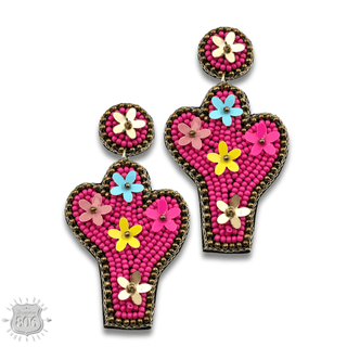 Seed bead cactus earring - LC - Boutique Bella BellaEarrings