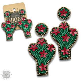 Seed bead cactus earring - LC - Boutique Bella BellaEarrings
