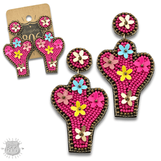Seed bead cactus earring - LC - Boutique Bella BellaEarrings