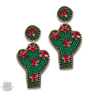 Seed bead cactus earring - LC - Boutique Bella BellaEarrings