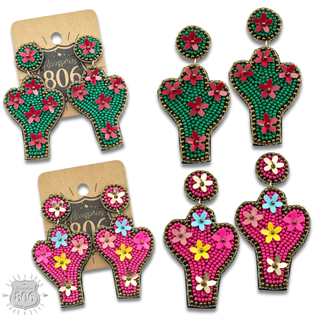 Seed bead cactus earring - LC - Boutique Bella BellaEarrings