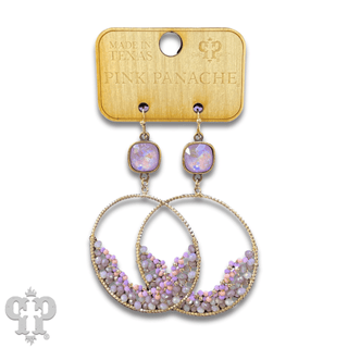 Seed bead cluster earring with Austrian crystal - LC - Boutique Bella BellaEarrings